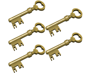 5x Mann Co. Supply Crate Key